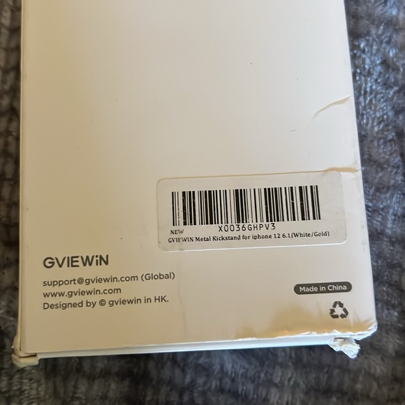GVIEWIN Metal Kickstand for iphone 12 6.1 (White/Gold) - Picture 4 of 5